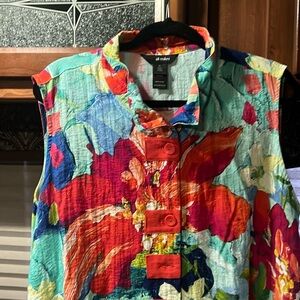 Ali miles multi color sleeveless tunic. Like new.